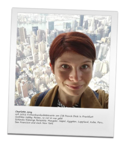 Selfie von Charlotte Jung auf dem Empire State Building in New York City