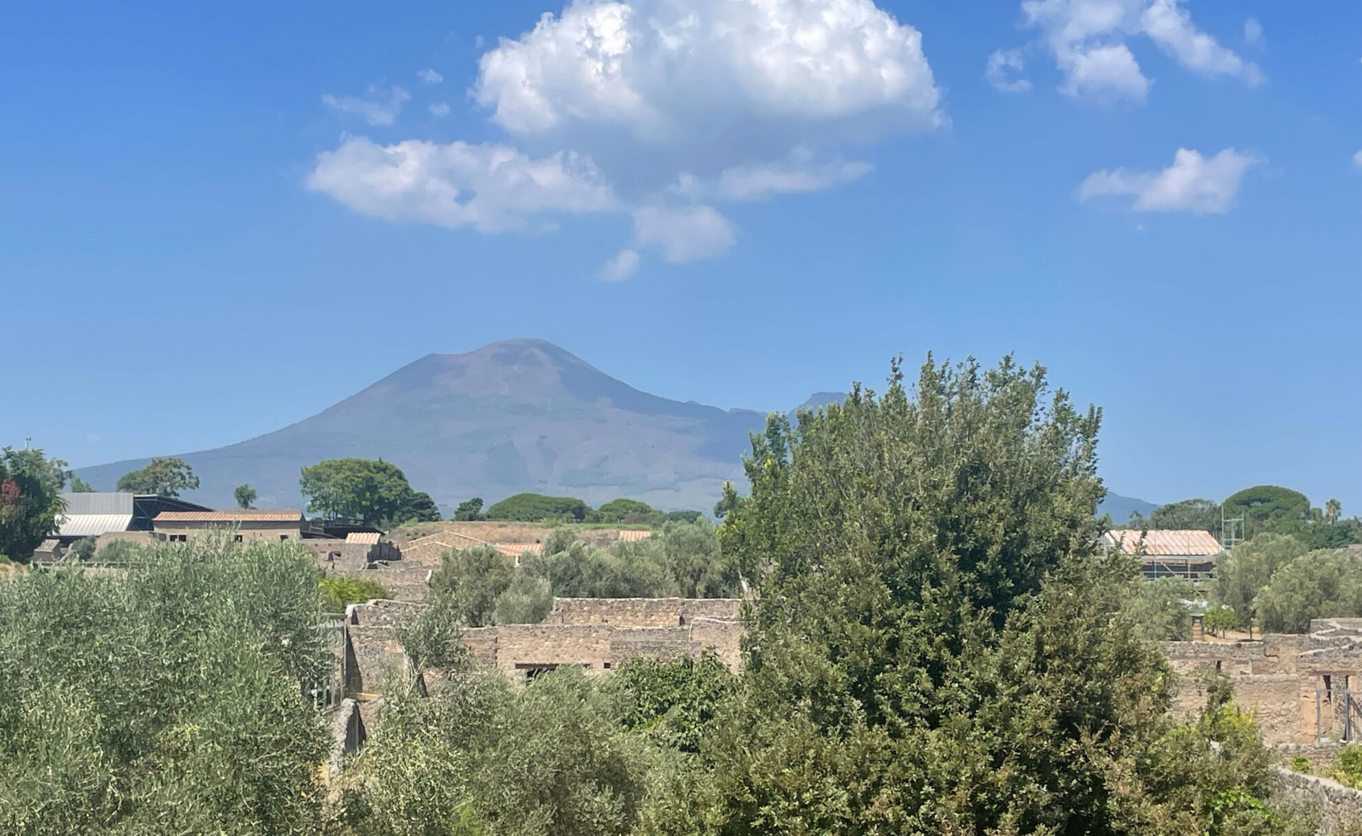 Blick auf den Vesuv von Pompeji aus