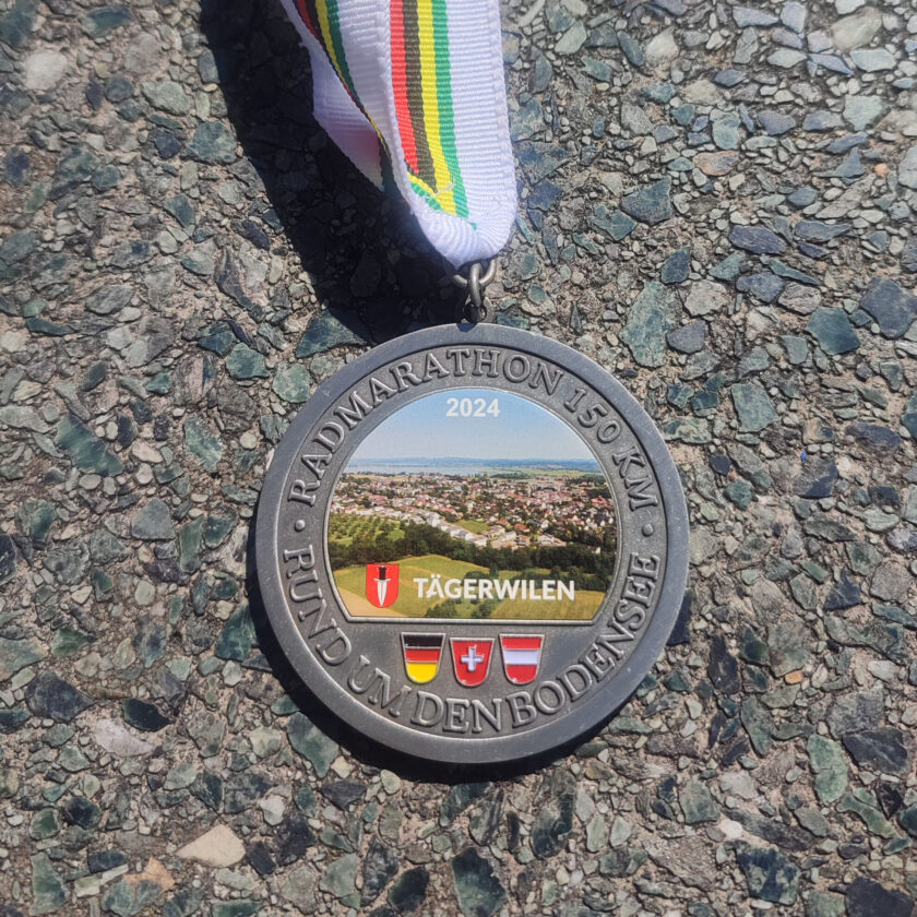 Medaille vom Bodensee Radmarathon.